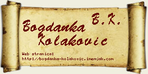 Bogdanka Kolaković vizit kartica